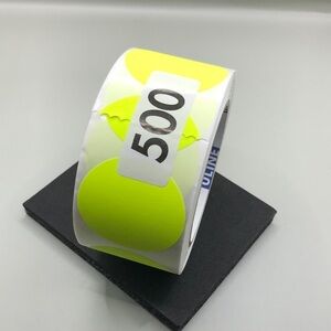 2 Inch Dot Yellow Color Code Labels, Round 500 Stickers Per Roll